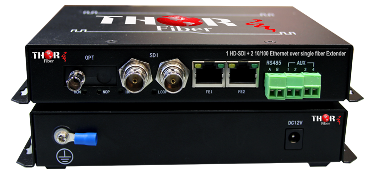 1 HD-SDI+2 10/100  Etherent over single fiber Extender
