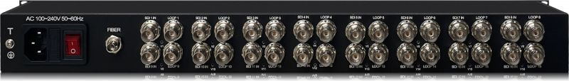 16 channel SD HD 3G SDI 4K/UHD over fiber single fiber transmision ...