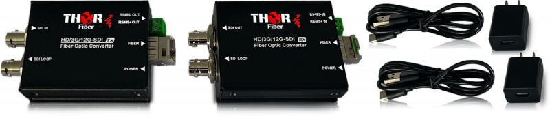 SDI fiber extender for SD HD 3G and 12G SDI - Thor Broadcast