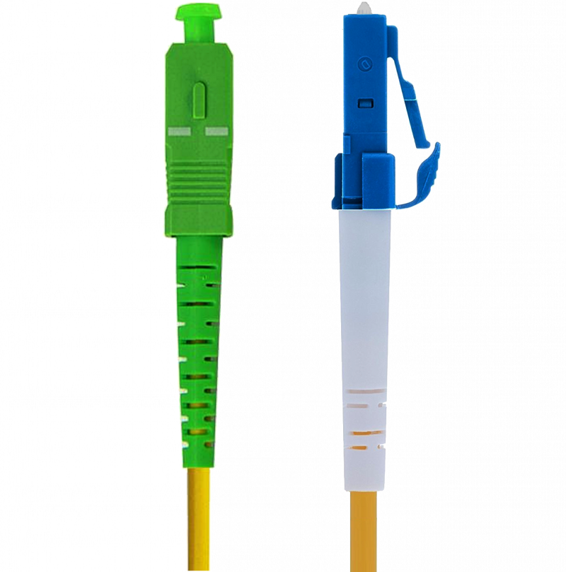 SC/APC to LC/PC Simplex Single Mode Fiber Patch Cable 1M