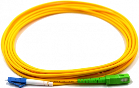 SC/APC to LC/PC Simplex Single Mode Fiber Patch Cable 1M - Thor Broadcast