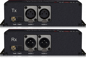 2-16 AES/EBU Digital Audio XLR Fiber Optic Converters