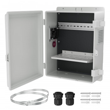Outdoor Electrical Box Waterproof Nema 4 Enclosure 16x11x6  Fan Vented Dust Screen