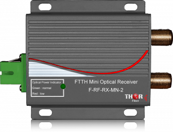Thor Fiber Optical Mini FTTH RF CATV CABLE TV Receiver with Dual Coax Output