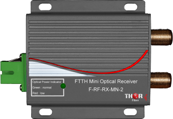 Thor Fiber Optical Mini FTTH RF CATV CABLE TV Receiver with Dual Coax Output