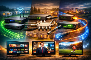 How to Distribute TV Channels in a 500-Person Camp: IPTV vs RF vs RF over Fiber