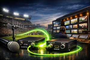 RF Audio Over Fiber for Wireless Microphones, Remote Antennas, Stadiums, and Mobile Production