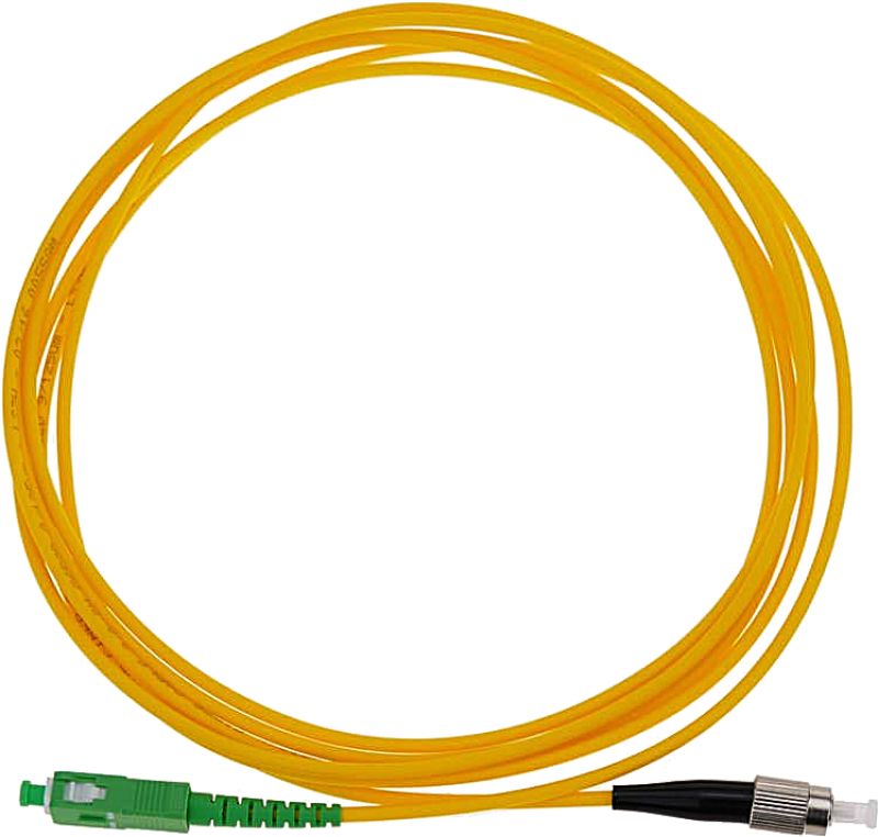 Jeirdus 1Meter 3ft SC/APC to FC/PC Fiber Optic Cable Jumper Optical Patch Cord Simplex Single-Mode 9/125 SC-FC 
