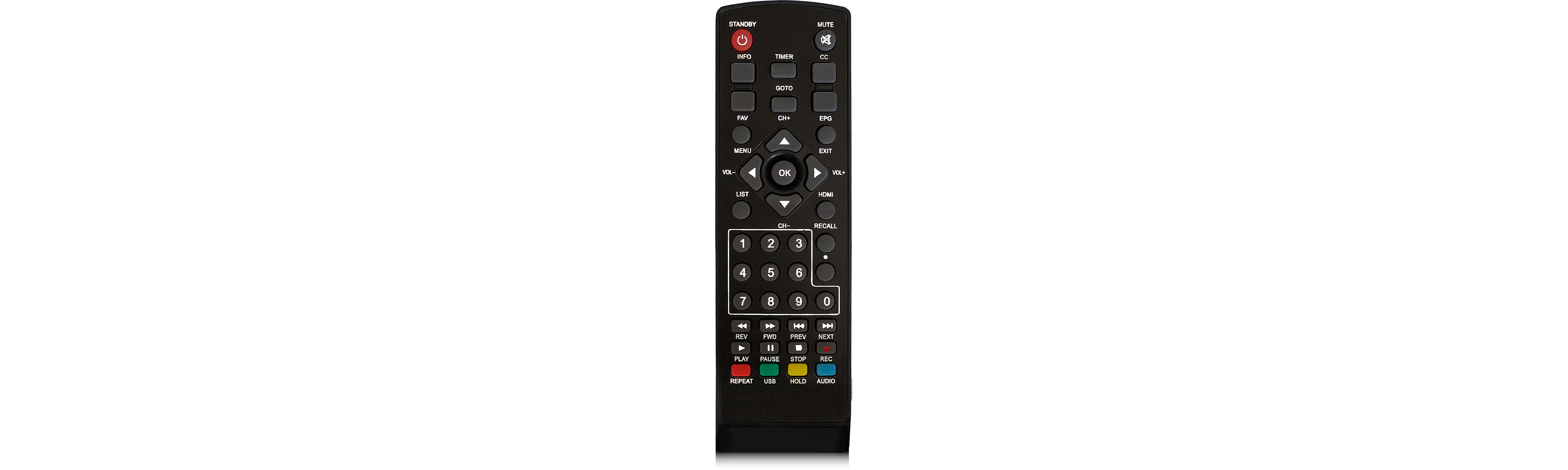 HDMI + AV OUT 1080P Receptor de satélite digital HD TV HD TV DVB-T-T2 TV TV  AV TUNER CONVERADOR CON CONTROL REMOTO, SOPORTE MPEG4 (blanco)