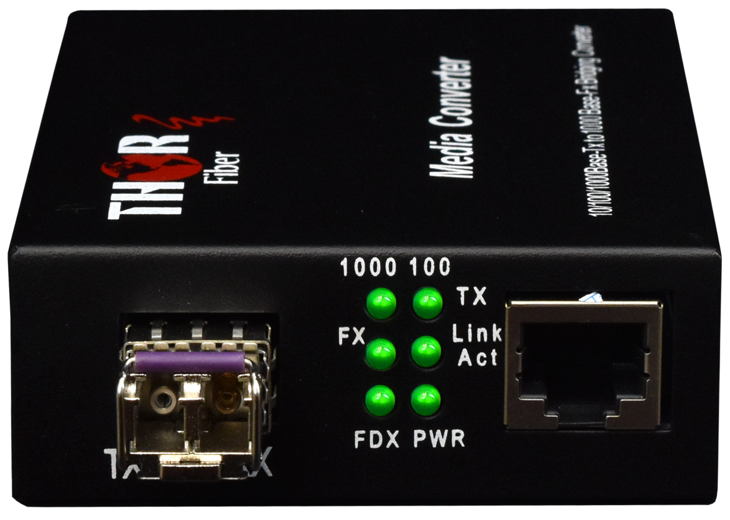 Gigabit 10/100/1000 Base-TX Convertidor de medios de fibra de modo único 1000 Base Lx administrado 